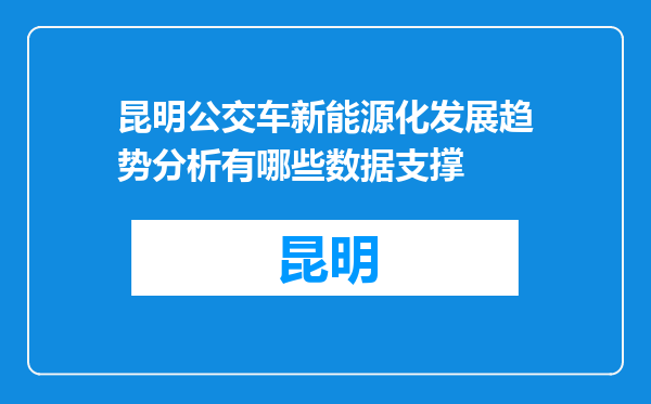 昆明公交车新能源化发展趋势分析有哪些数据支撑