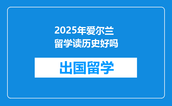 2025年爱尔兰留学读历史好吗