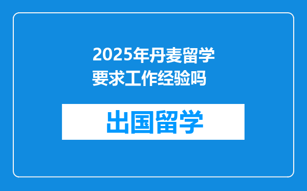2025年丹麦留学要求工作经验吗