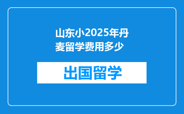 山东小2025年丹麦留学费用多少