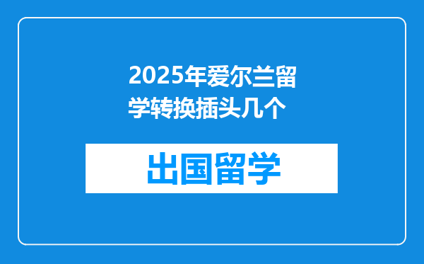2025年爱尔兰留学转换插头几个