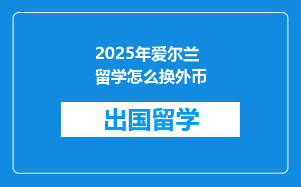 2025年爱尔兰留学怎么换外币