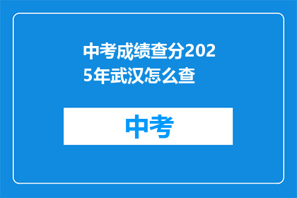 中考成绩查分2025年武汉怎么查