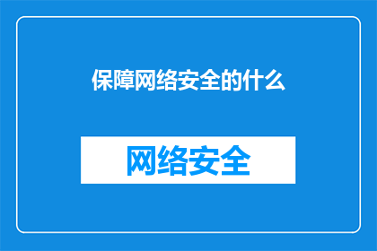 保障网络安全的什么