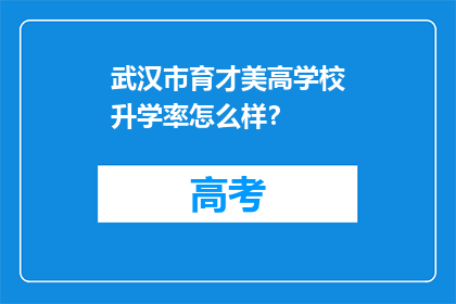武汉市育才美高学校升学率怎么样？