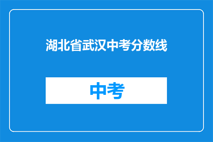 湖北省武汉中考分数线