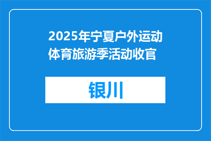 2025年宁夏户外运动体育旅游季活动收官